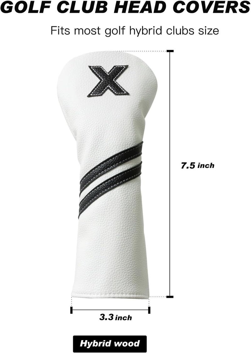 Frimon Golf Club Covers,4pcs or 1pc Golf Headcovers for Woods and Driver Fairway Hybrids Women Men - Premium PU Leather with Interchangeable Tags & Magnetic Blade and Mallet Putter Covers - Image 3